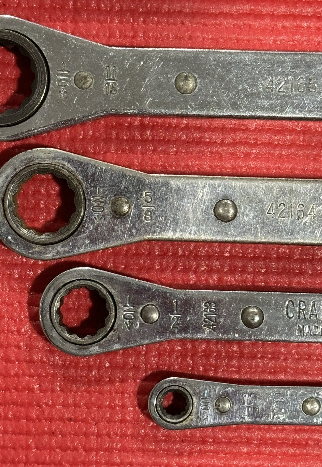 Craftsman 4 Pc Set SAE Ratcheting Box End Wrench Set 12 Point Made In USA