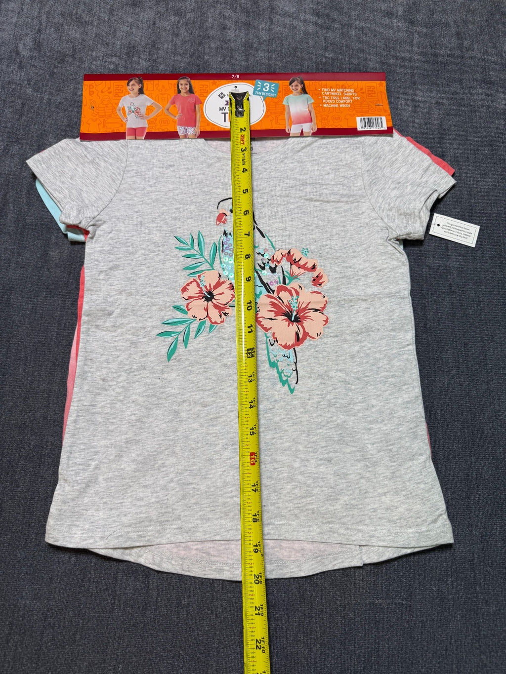 NWT Member's Mark My Favorite Active Tees Girls 7/8 Multicolor Hipster - 3-Pack