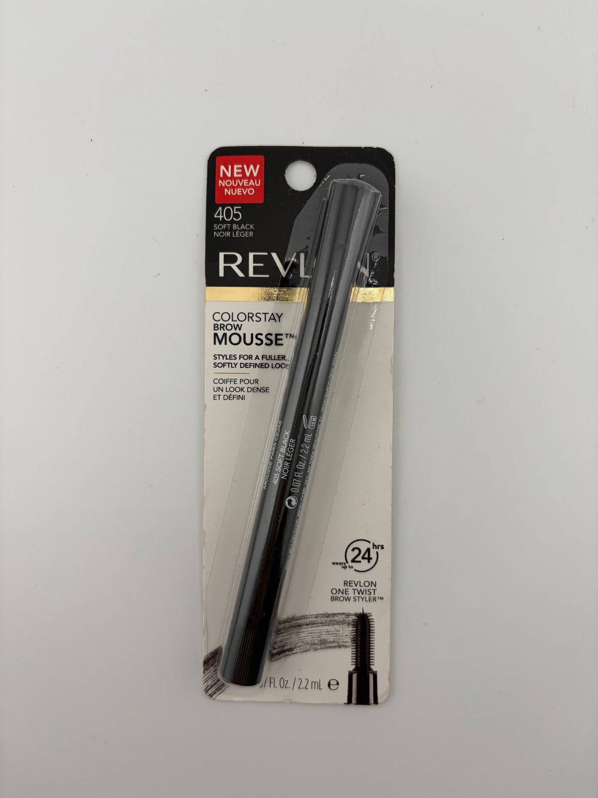 Revlon ColorStay 24-Hr Wear One Twist Brow Mousse #405 Soft Black - 0.07 fl. oz.