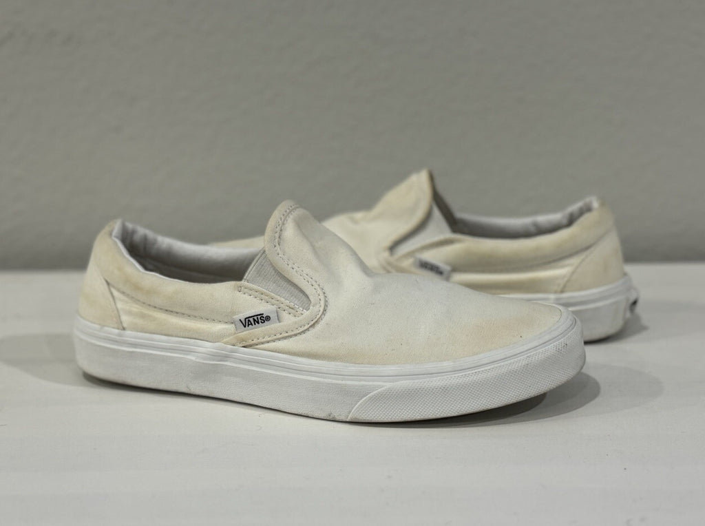 Vans Classic All Double White Sneakers Slip-On Men’s 6.5 Size & Women’s Size 8