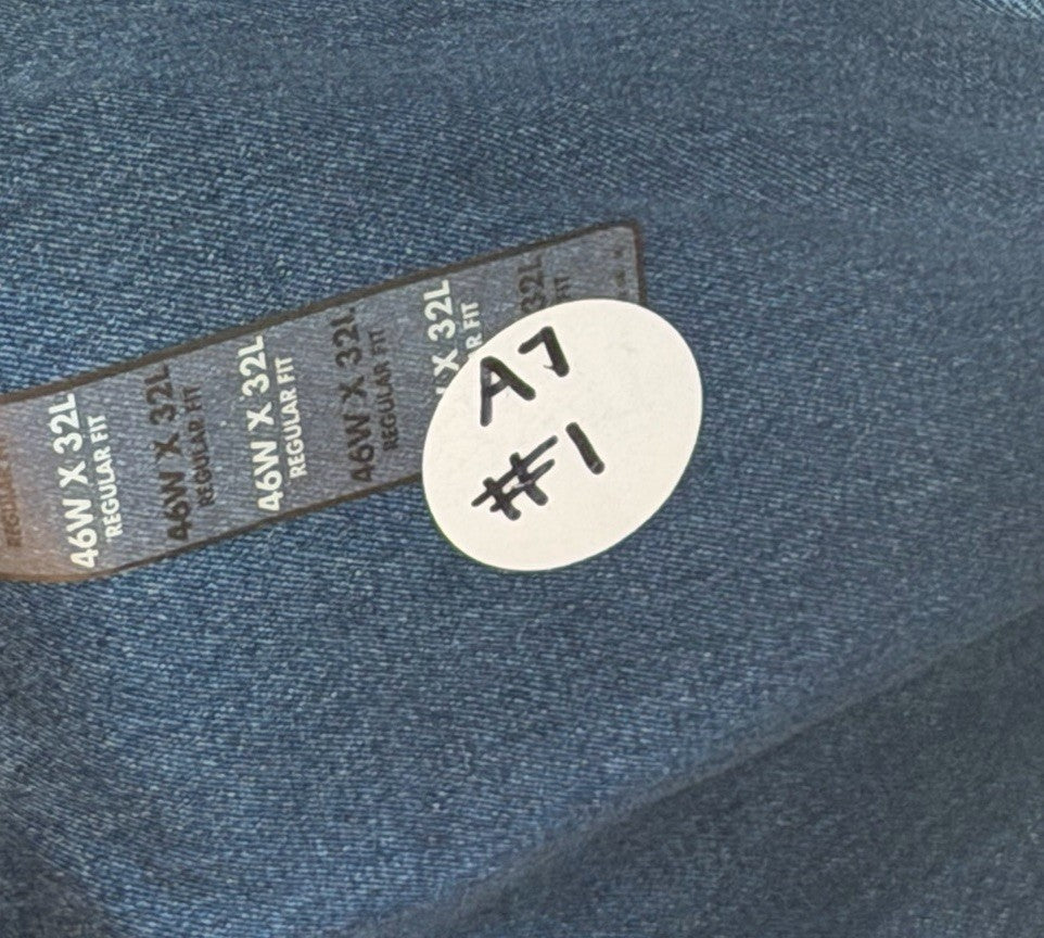 Basic Editions Regular Fit Men’s 46W X 32L Denim Blue Dark Jeans Classic NWT
