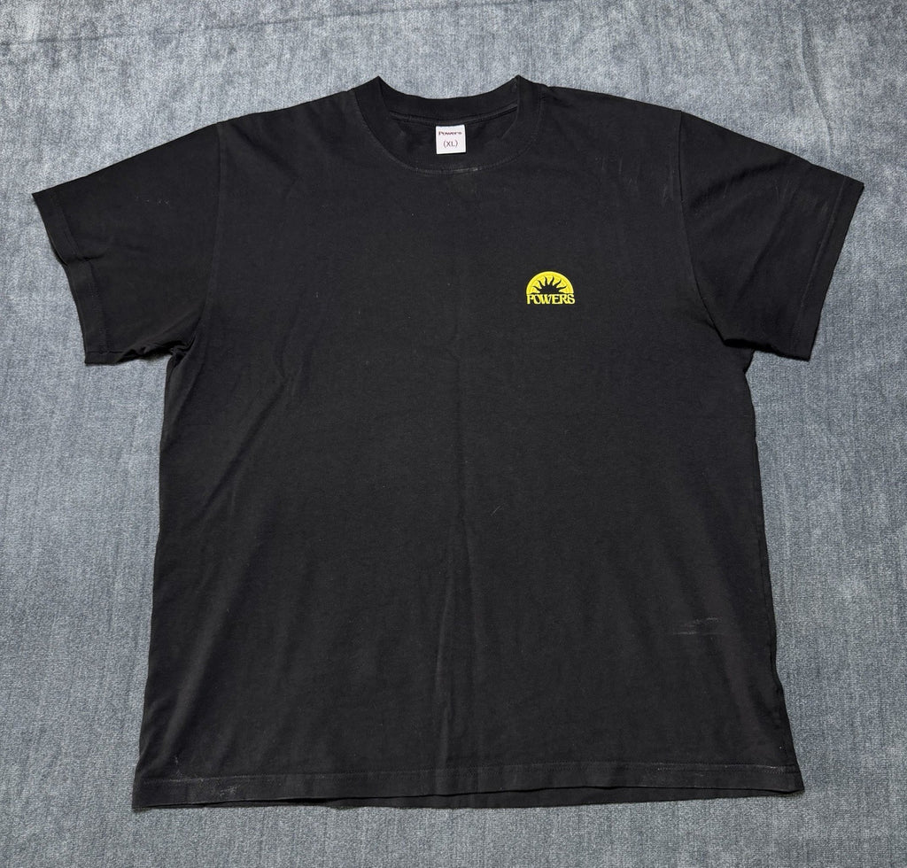 Powers Sun Short Sleeve T-Shirt Men's XL Black Logo Crew Neck Casual Wear Tee