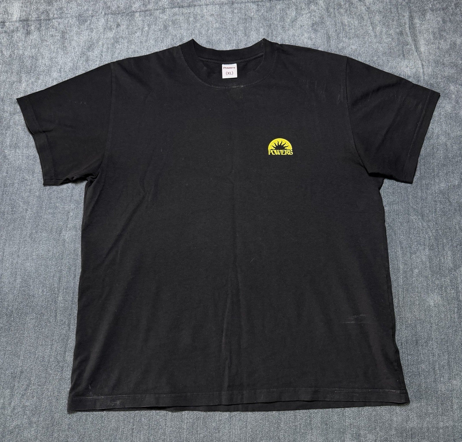 Powers Sun Short Sleeve T-Shirt Men's XL Black Logo Crew Neck Casual Wear Tee