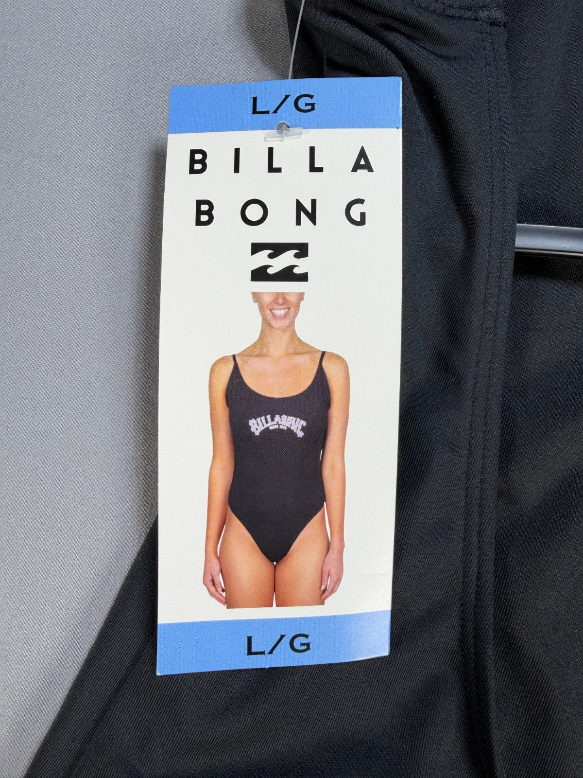 NWT Billabong One-Piece Swimsuit Women's Large Black Sleeveless Stretch Summer