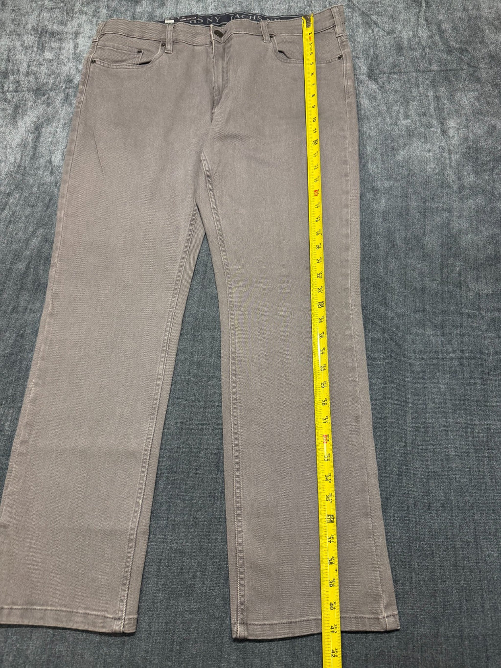 NWT Jachs New York Jeans Men's 40X32 Gray Denim Straight Leg Casual 5-Pockets