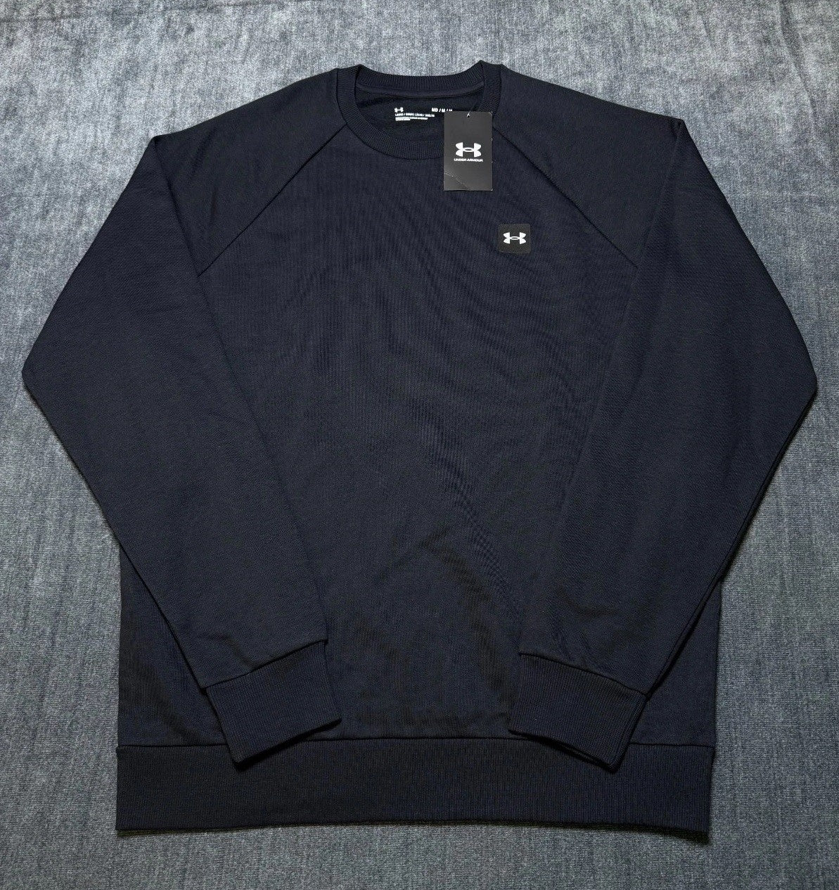 NWT Under Armour Rival Fleece Crew Sweatshirt Men's Medium Black Casual Pullover