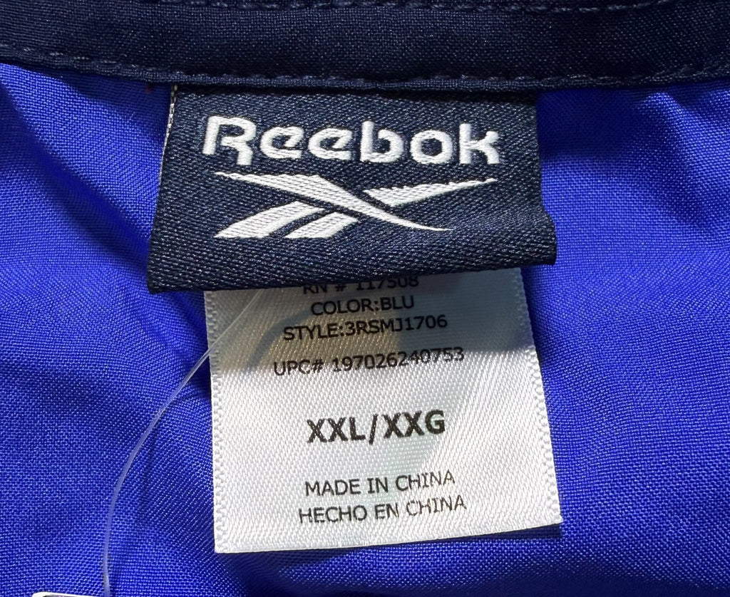 Reebok Full Zip Colorblock Adjustable Hood Training Woven Jacket Men's 2XL Blue