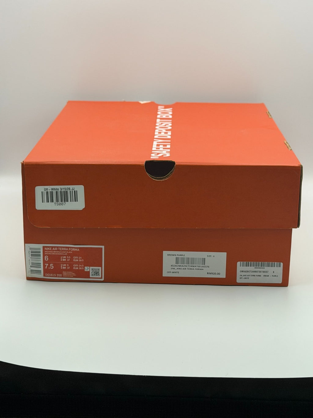 Off-White X Nike Air Terra Forma Sneakers Men's 6 Archaed Brown Green DQ1615-200