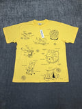 NWT Round Two Dino Tee Shirt Men's Small Lime Yellow Graphic Print Short Sleeve