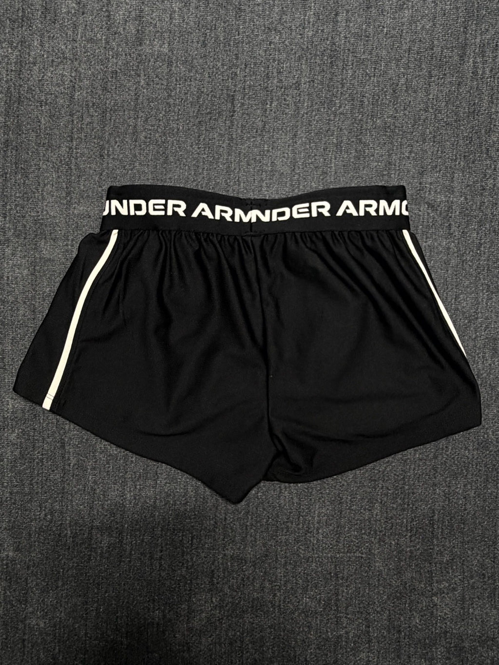 NWT Under Armour Tech Play Up 2-in-1 Shorts Girls' Small Black Elastic Waist