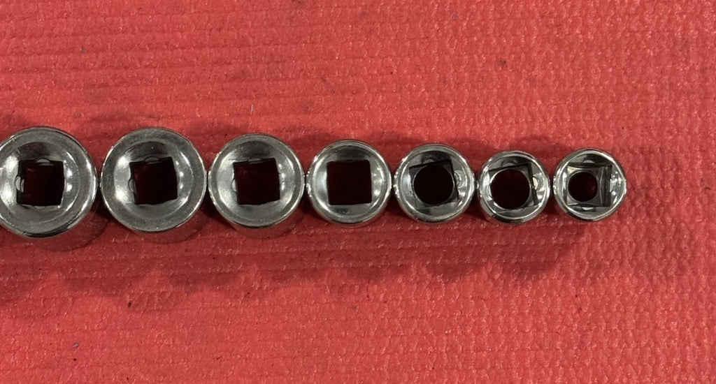 Vintage Craftsman 9pc Set 3/8" Drive 12PT SAE Shallow Socket Set Made In USA