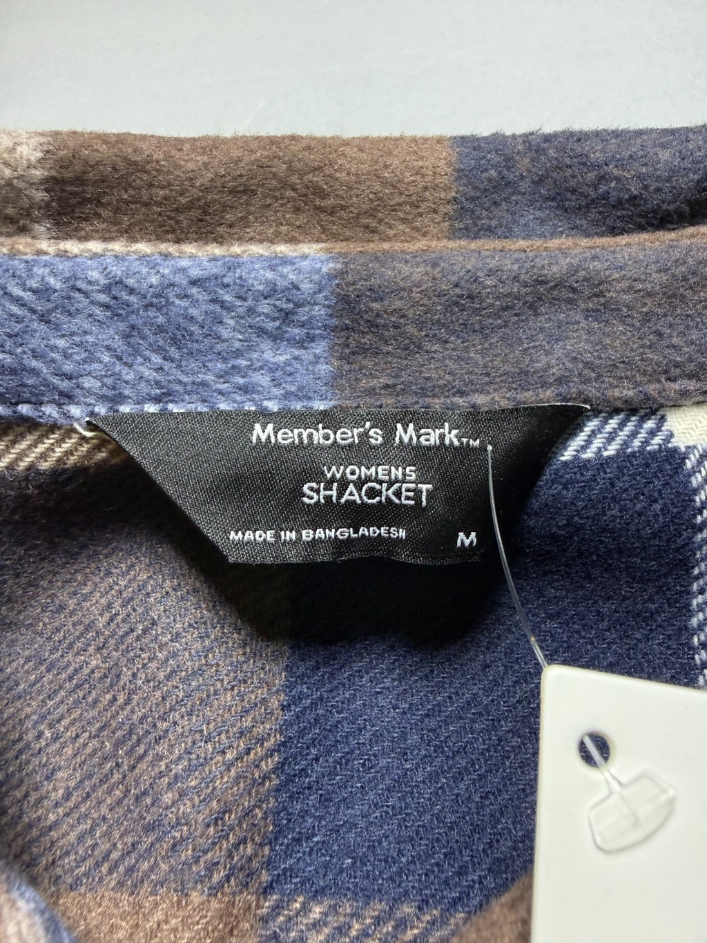 NWT Member's Mark Button-Front Plaid Shacket Women's XL Multicolor Flap Pockets