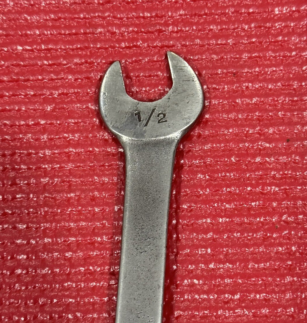 Vintage Herbrand Tools H-2, SAE 1/2" x 9/16" Tappet Open End Wrench Made in USA
