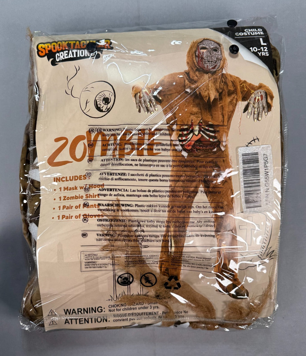 New Spooktacular Creation Zombie Costume Kids Large 10-12 Halloween Dress Up