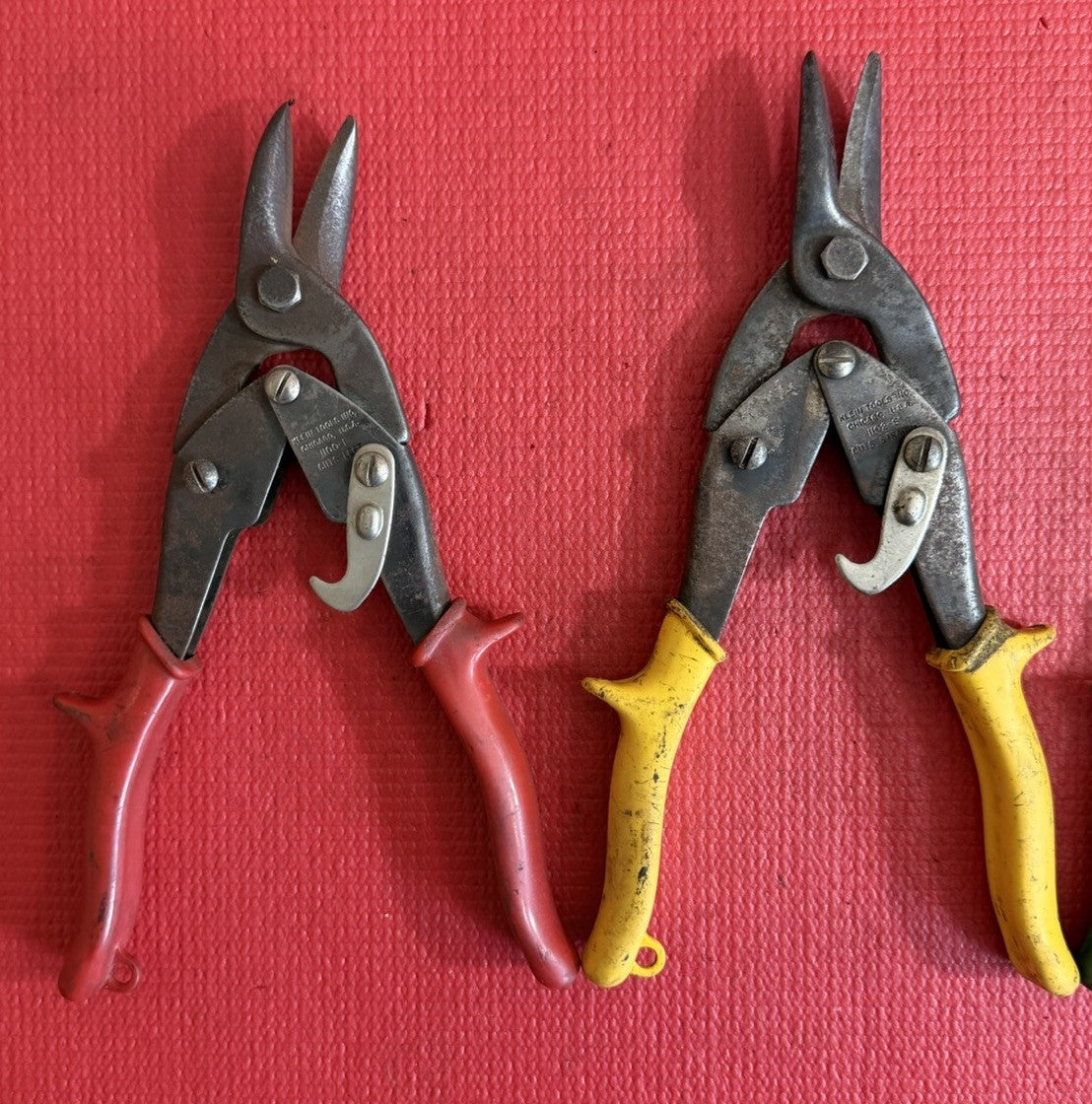 Klein Tools 3pc Set Aviation Snip Sheet Metal Cutting 1100L,1101R,1102S USA MADE