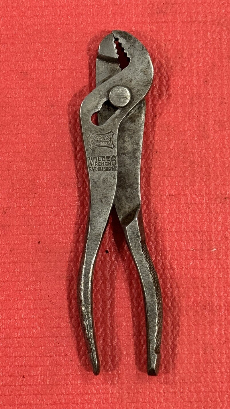Vintage Wilde Wrench Slip Joint 6" Pinch Jawed Knurled Pliers Rare