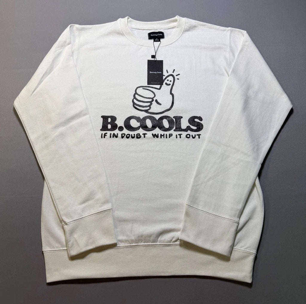 NWT B.Cools Barney If In Doubt Whip It Out Pullover Sweatshirt Men Medium White