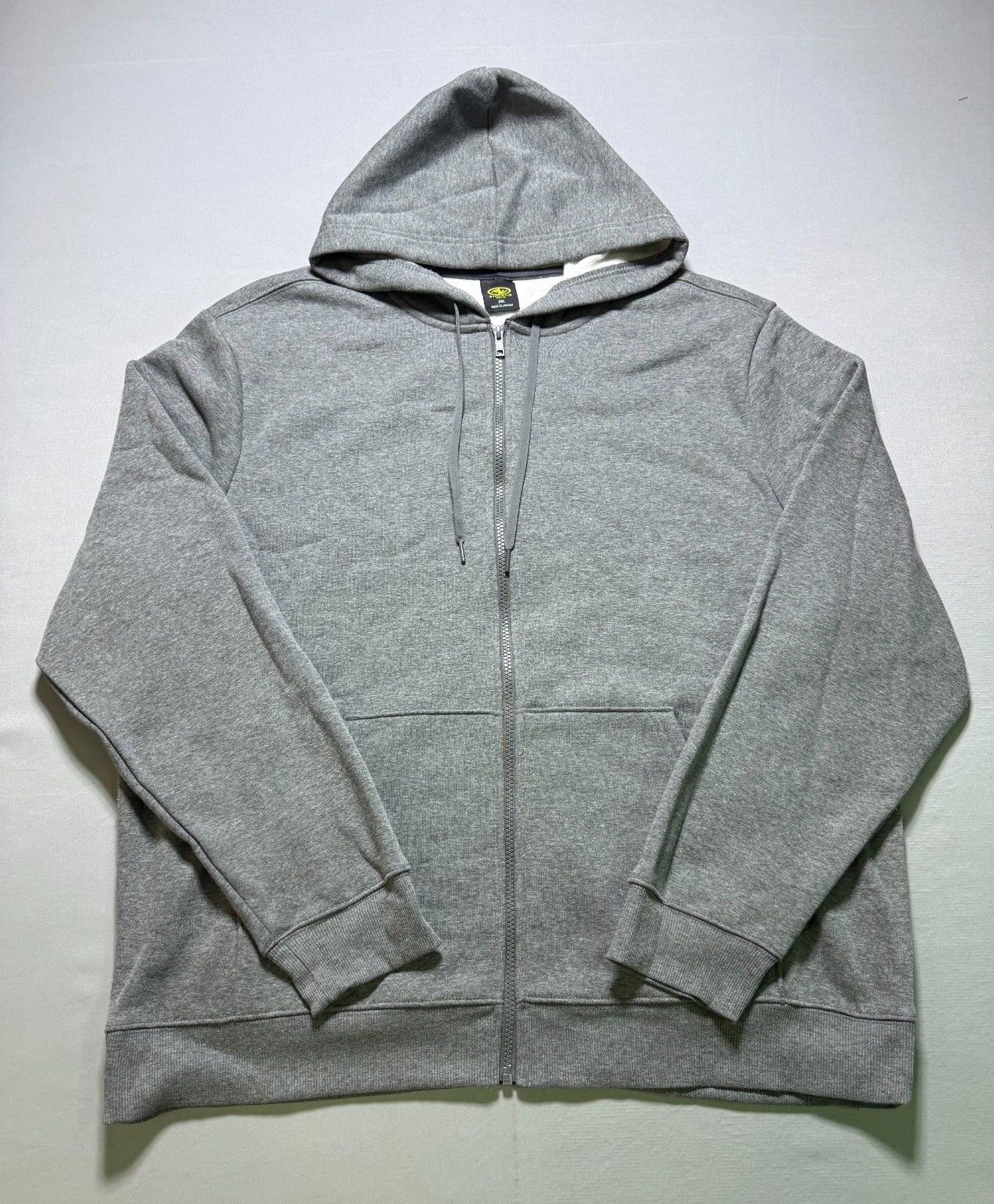 Athletic Works Fleece Full-Zip Hoodie Men's 2XL Charcoal Gray Heather Outdoor