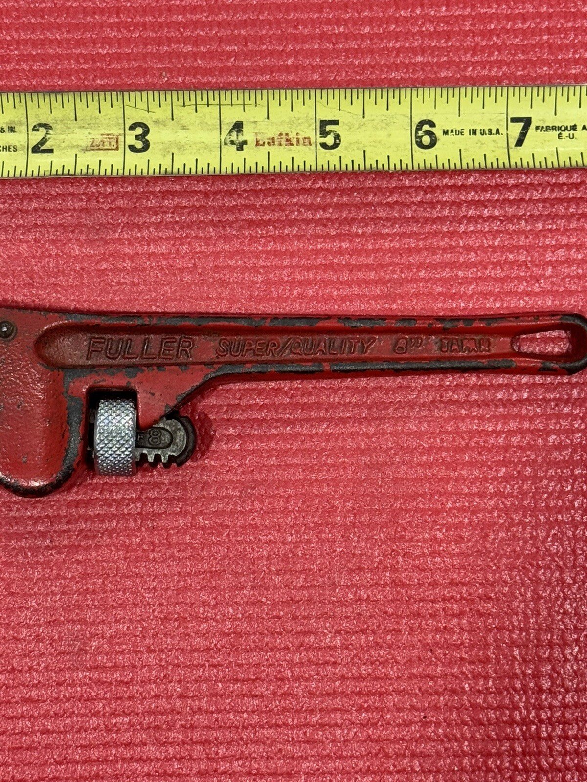 Vintage Fuller 8" Super Quality Red Pipe Wrench - Plumbing Wrench Tool - Japan
