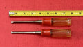 Vintage Stanley Tools 2 PC Wood Chisel clear yellow & Red handle Set Made in USA