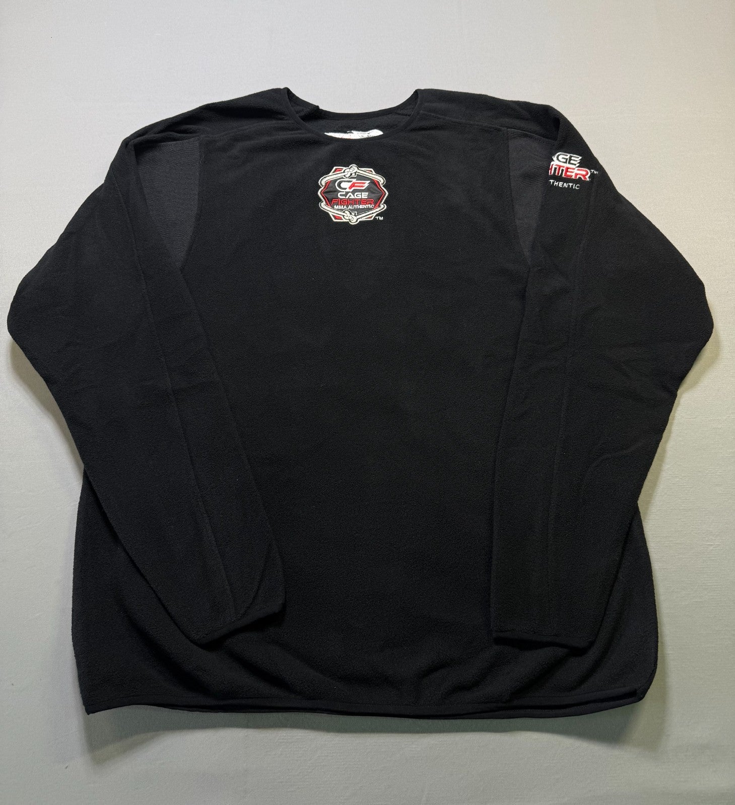 NWOT Cage Fighter MMA Authentic Performance Shirt Men's Large Black Long Sleeve