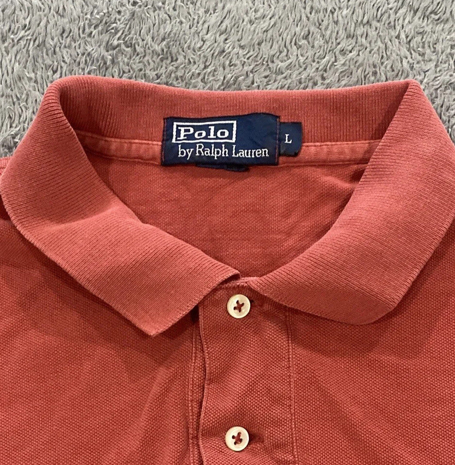 Polo Ralph Lauren Men's Size Large Maroon Short-sleeve Polo/shirt Casual button