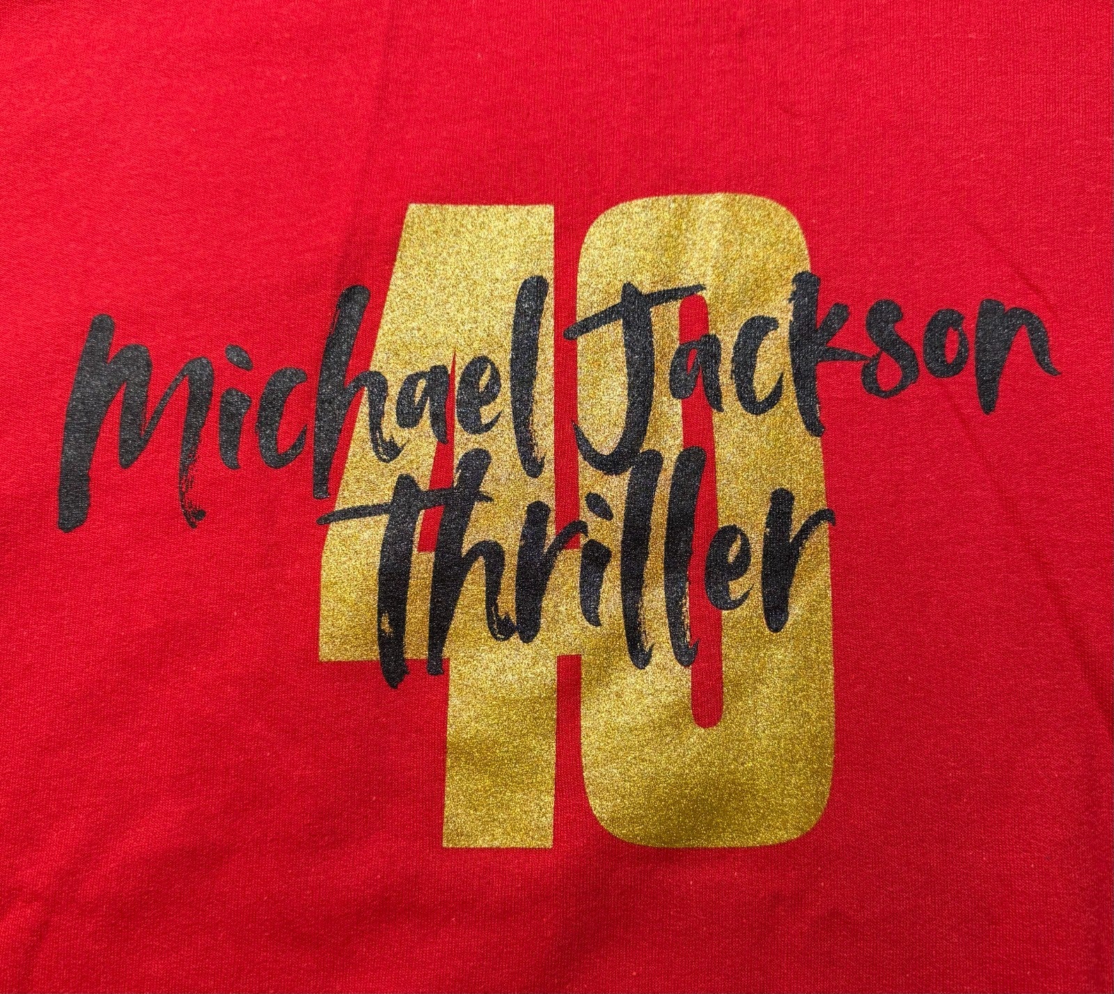 Michael Jackson Thriller 40 Crewneck Fleece Sweatshirt Men's 2XL Red 100% Cotton