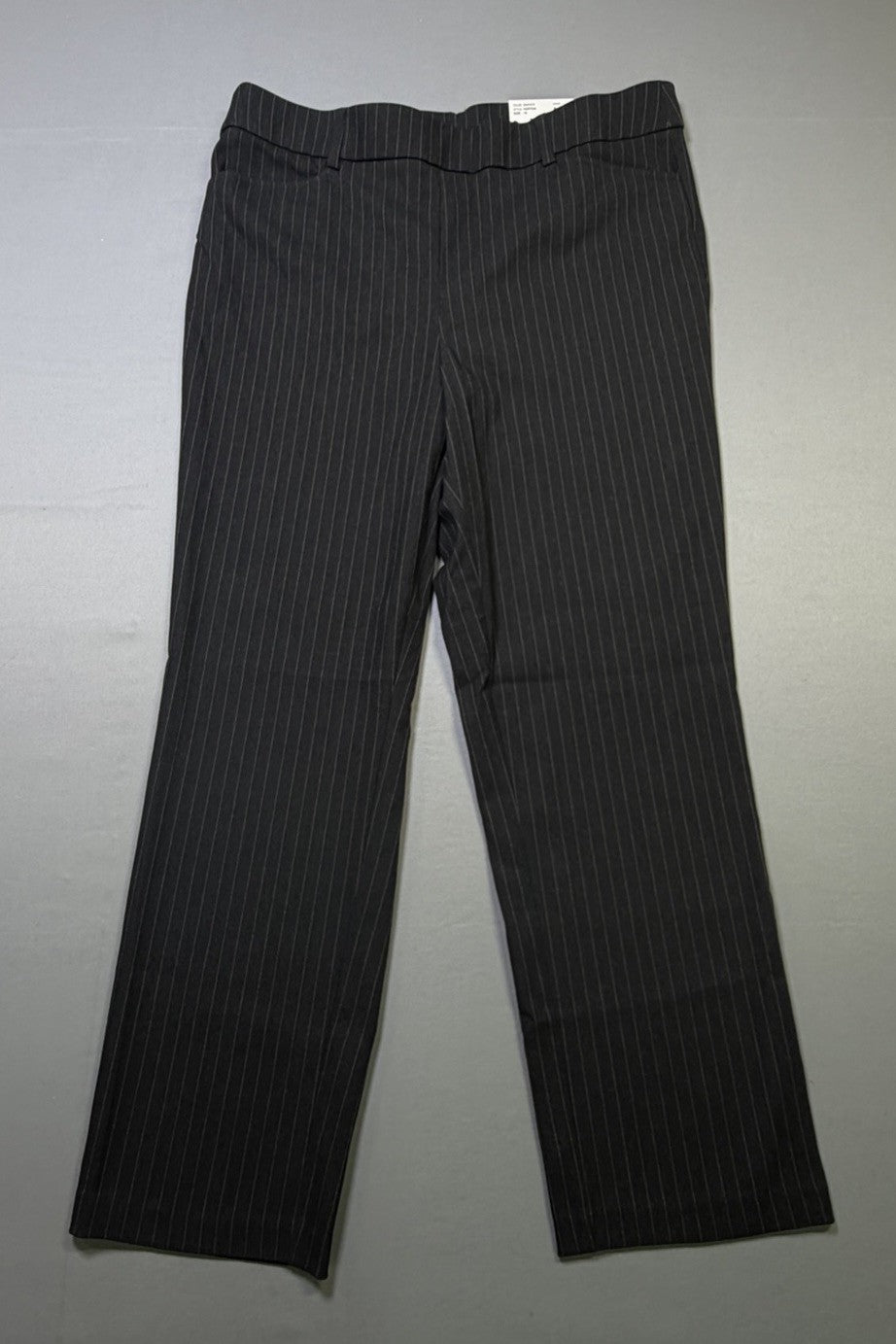 NWT Rafaella Pull-on Stretch Pants Women 16 Black Graphite Stripe Classic Preppy