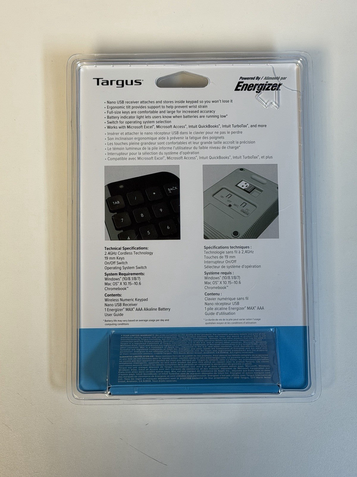 Brand New Targus AKP11US Wireless USB Numeric Keyboard Keypad - Sealed