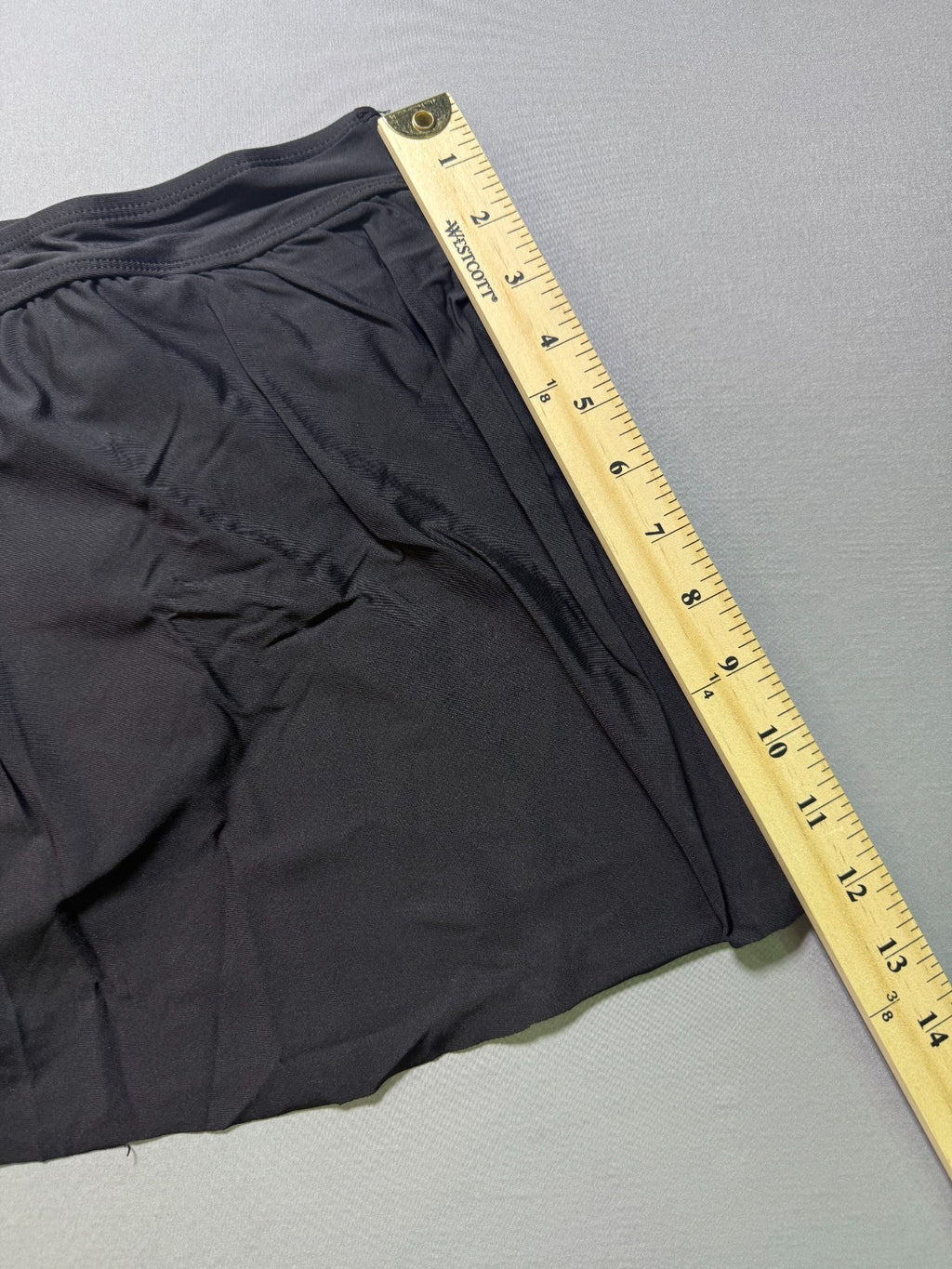 Anne Cole Tulip Drape Mid Rise Swim Skirt Women's XL Black Elastic Waist Hipster
