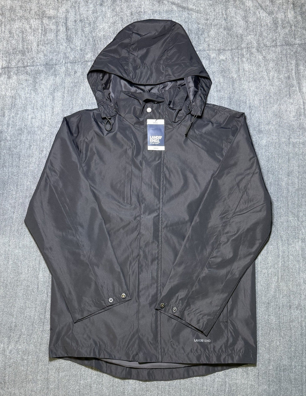 NWT Lands' End All-Weather 3-in-1 Jacket Men's Small Black Full-Zip Hooded