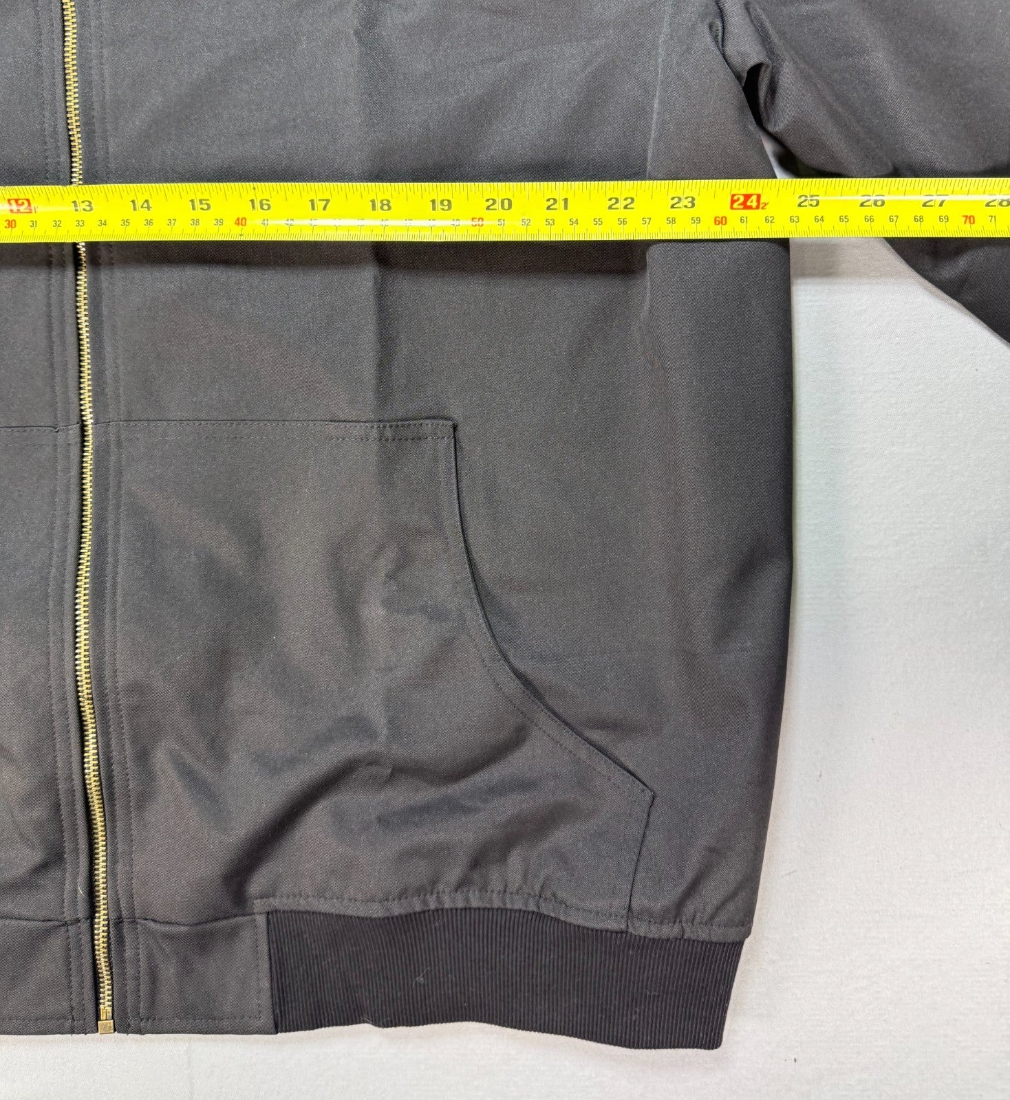 Men Bomber Jacket XL Dark Grey Corduroy Collar Full Zip Workwear Utility Coat