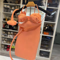 Off-White Peony Rib-Knit Cut-Out Mini Dress