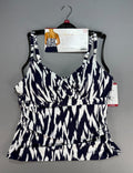 NWT Anne Cole Limited Edition Tankini Top Women's XL Navy Blue White Sleeveless