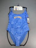 NWT Billabong One-Piece Swimsuit Women XXL Blue Sleeveless Stretch Summer Beach