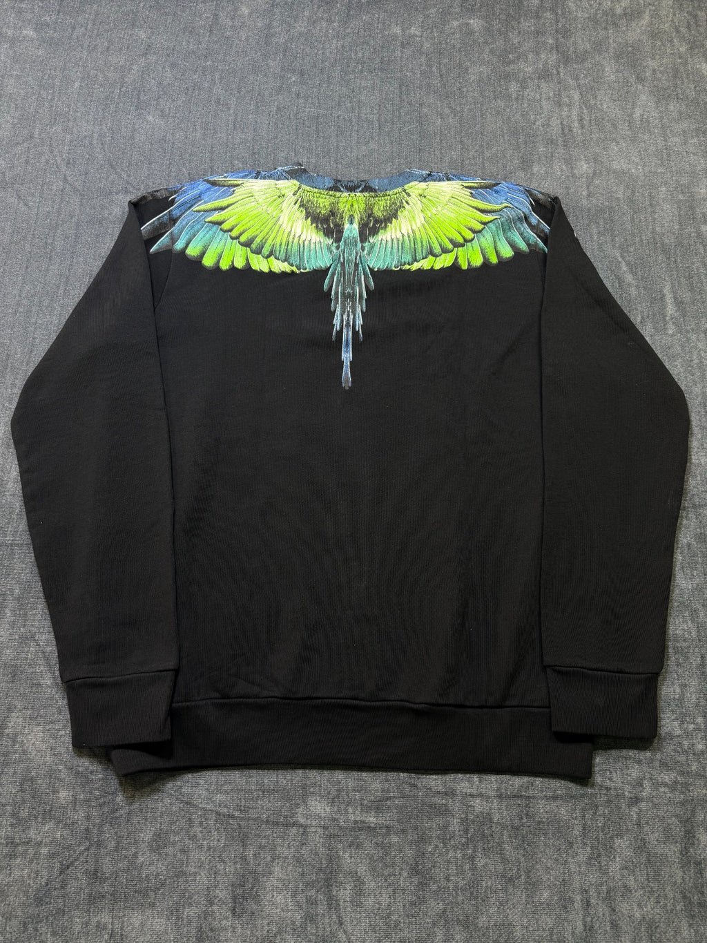 NWT Marcelo Burlon Icon Wings Sweatshirt Men's XL Black Regular Fit Crewneck