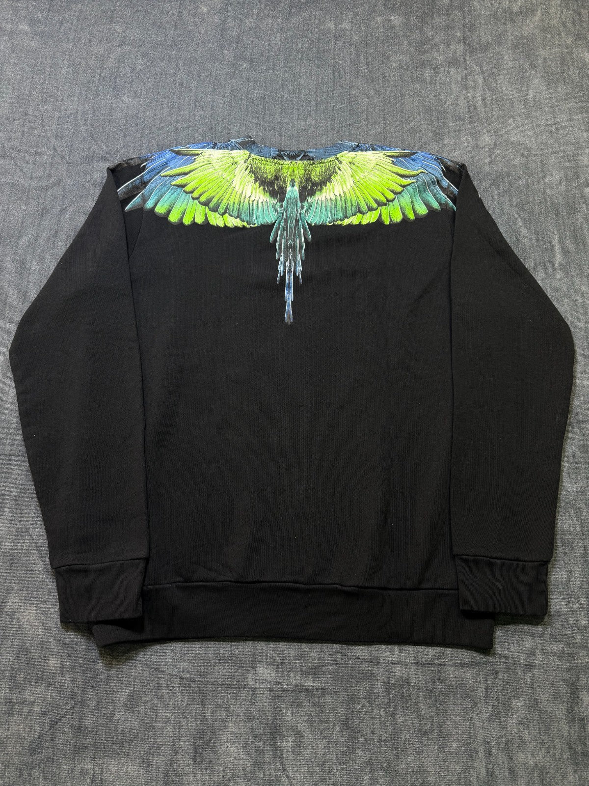 NWT Marcelo Burlon Icon Wings Sweatshirt Men's XL Black Regular Fit Crewneck