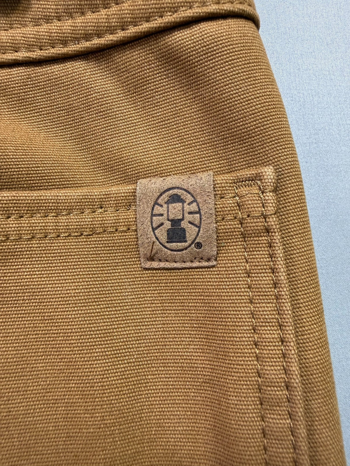 Coleman Work Pants Men's 36X32 Brown Fleece Lined Straight Leg Pockets Pull-On