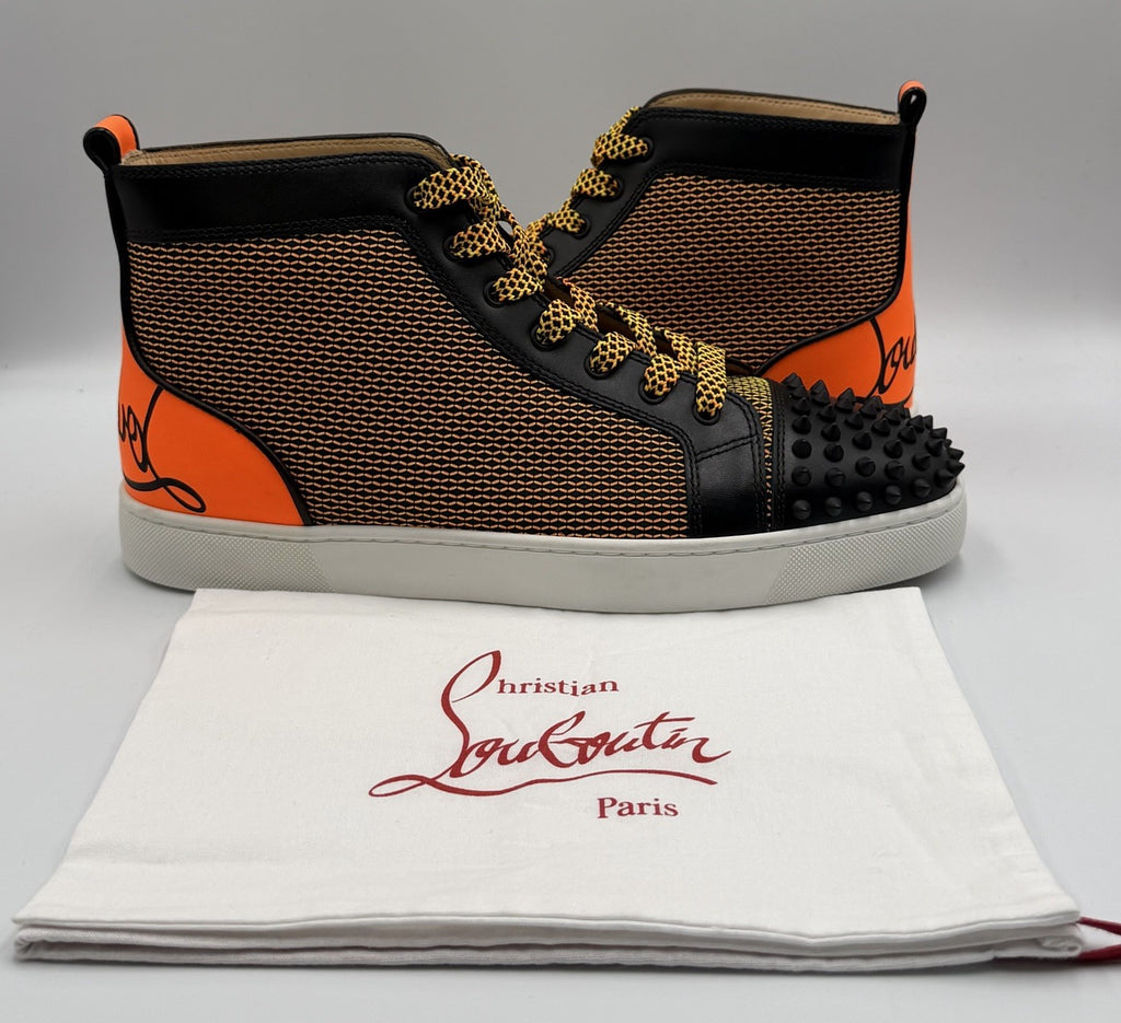 Authentic Christian Louboutin Spikes Leather High Top Sneakers- SIze 42 EU; 9 US