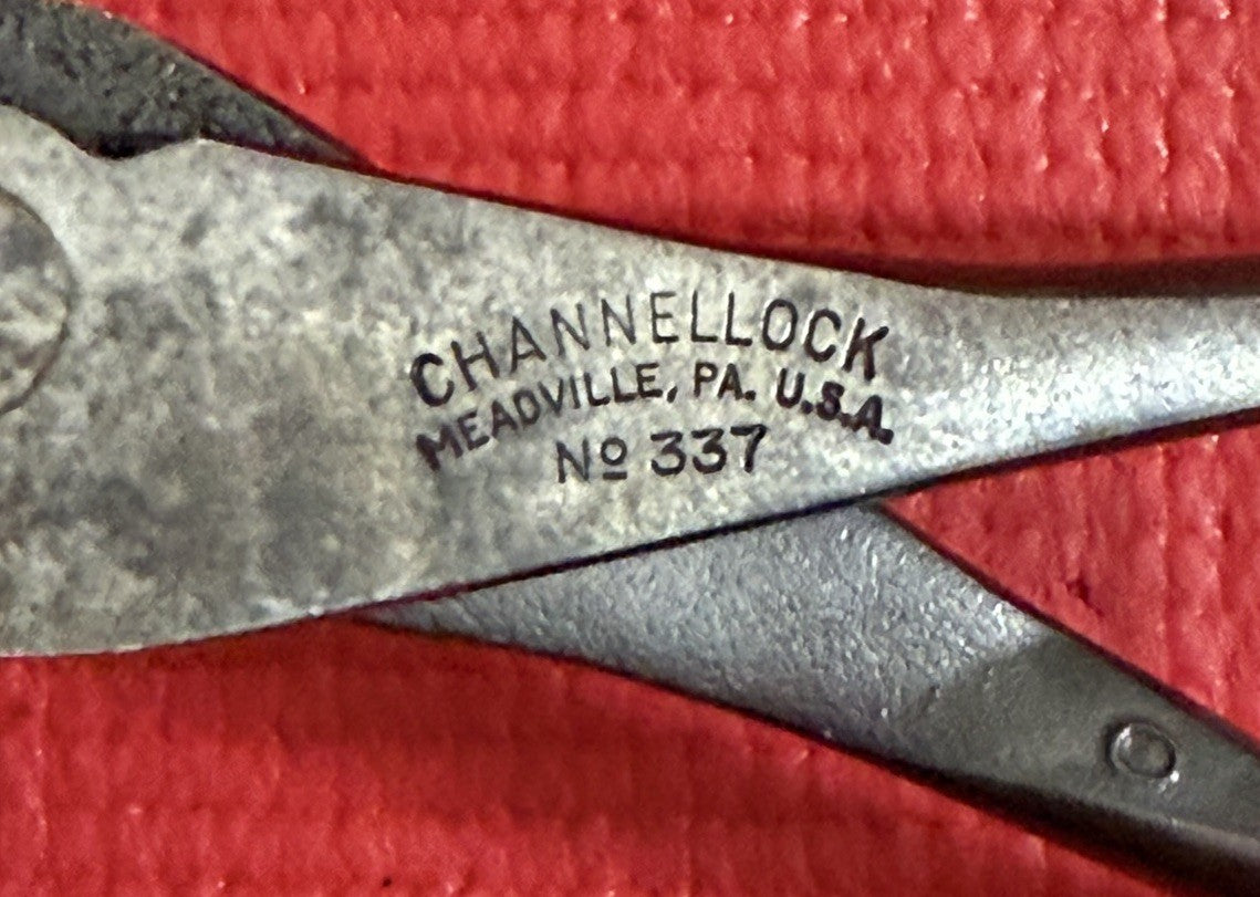 Vintage Channellock No.337, 7” Diagonal Cutters Pliers Channel Lock Made In USA