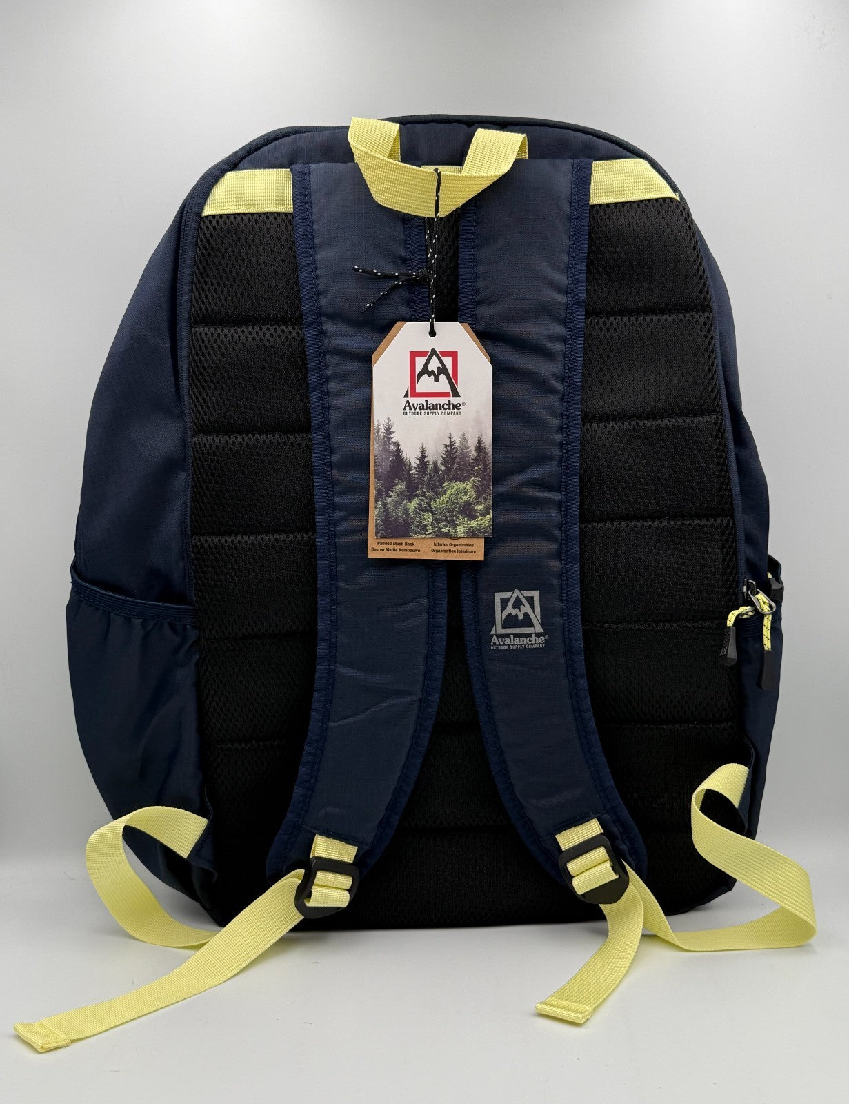 Avalanche Outdoor Supply Co Backpack Black Yellow Hiking Travel School Rucksack
