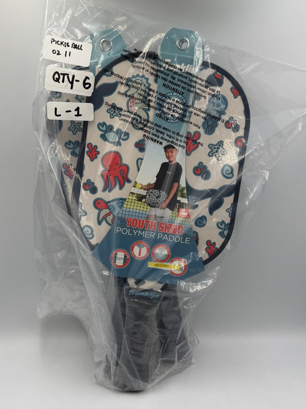 New Franklin Youth Pickleball Paddle Sea Creature Polymer Core Leo Chun Racquet
