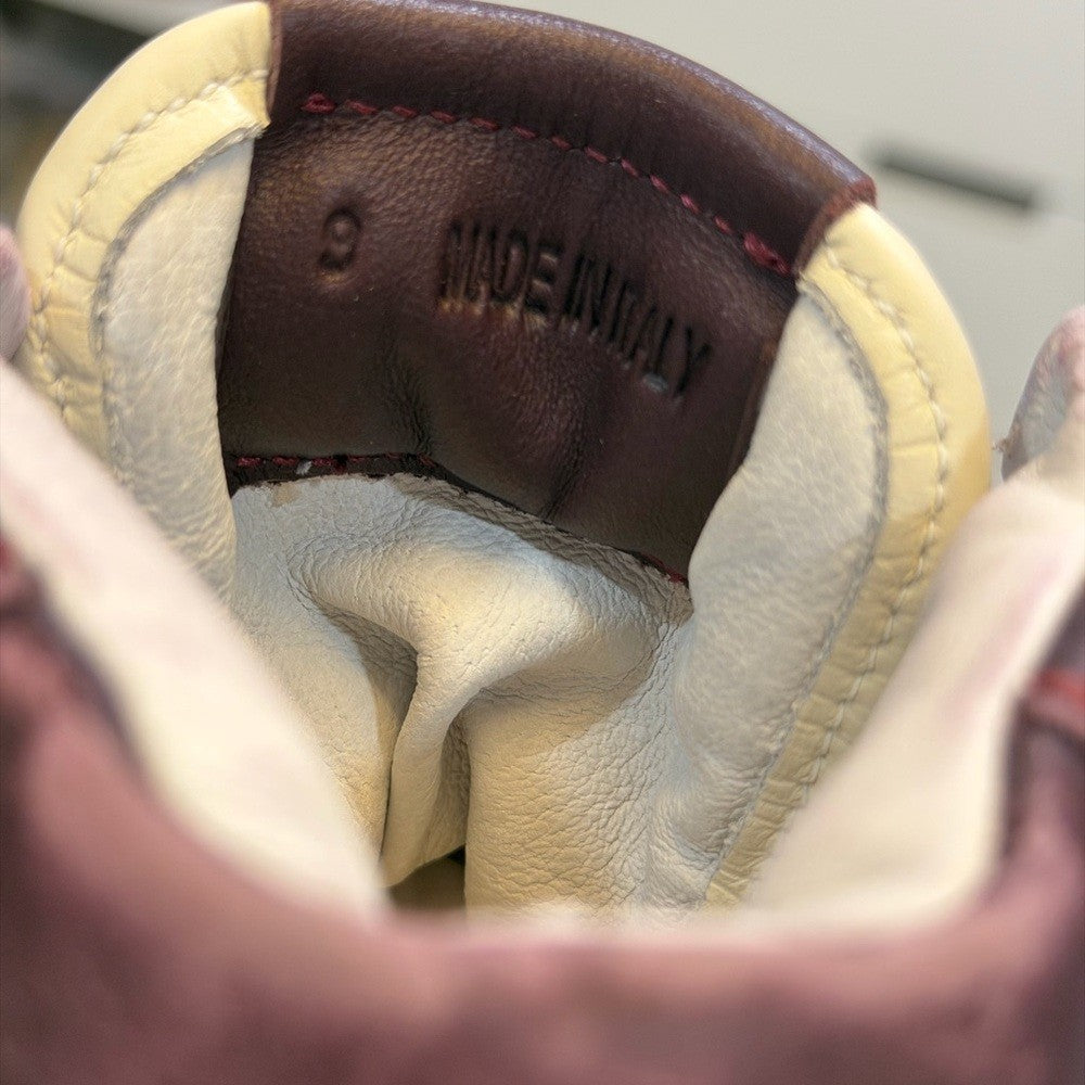 Rhude Burgundy and Cream High-Top Sneakers