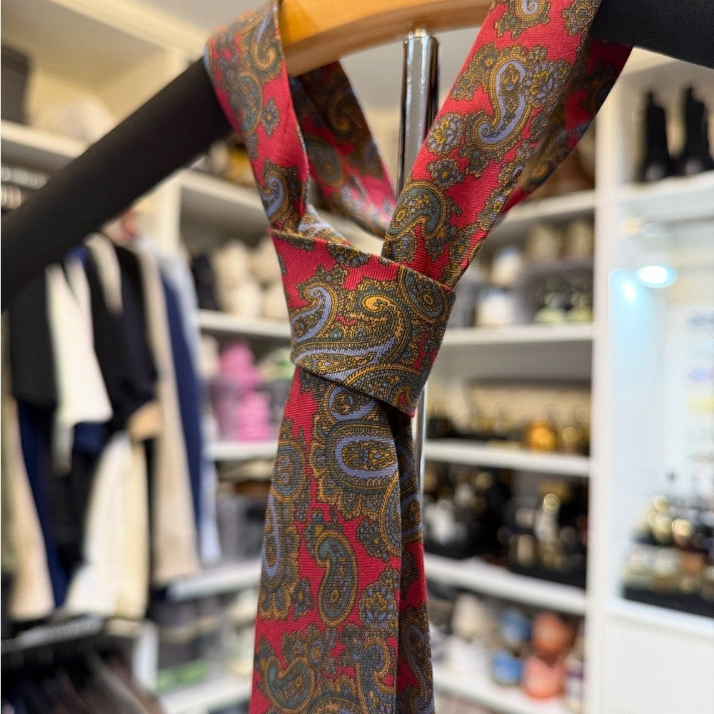 Givenchy Paisley Red and Blue Tie