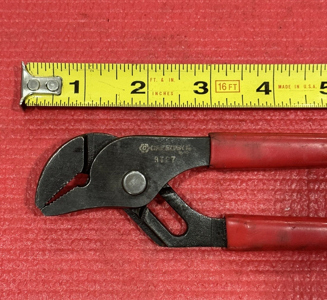 VINTAGE CRESCENT TOOLS RT27 GROOVE JOINT PLIERS 7”in Long W/RED HANDLE