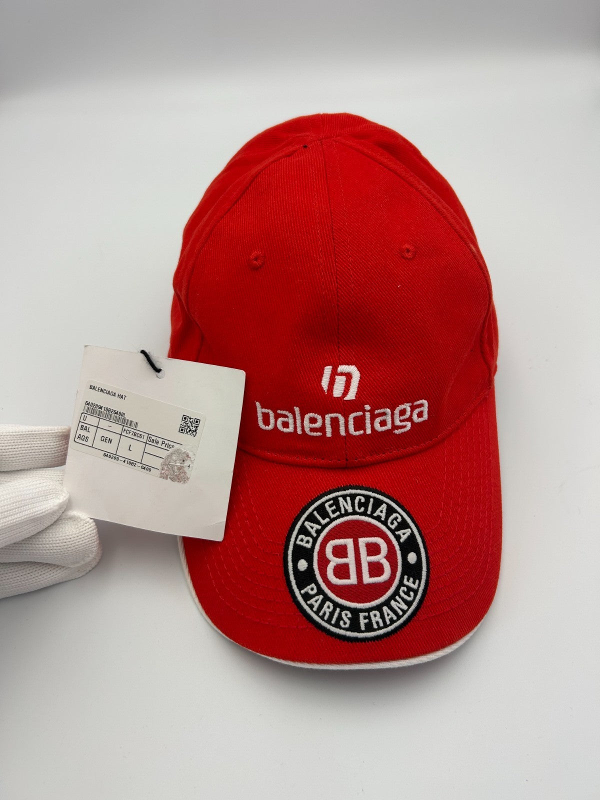NWT Balenciaga Soccer Club Cap Men's One-Size Red Embroidered-Logo Adjustable