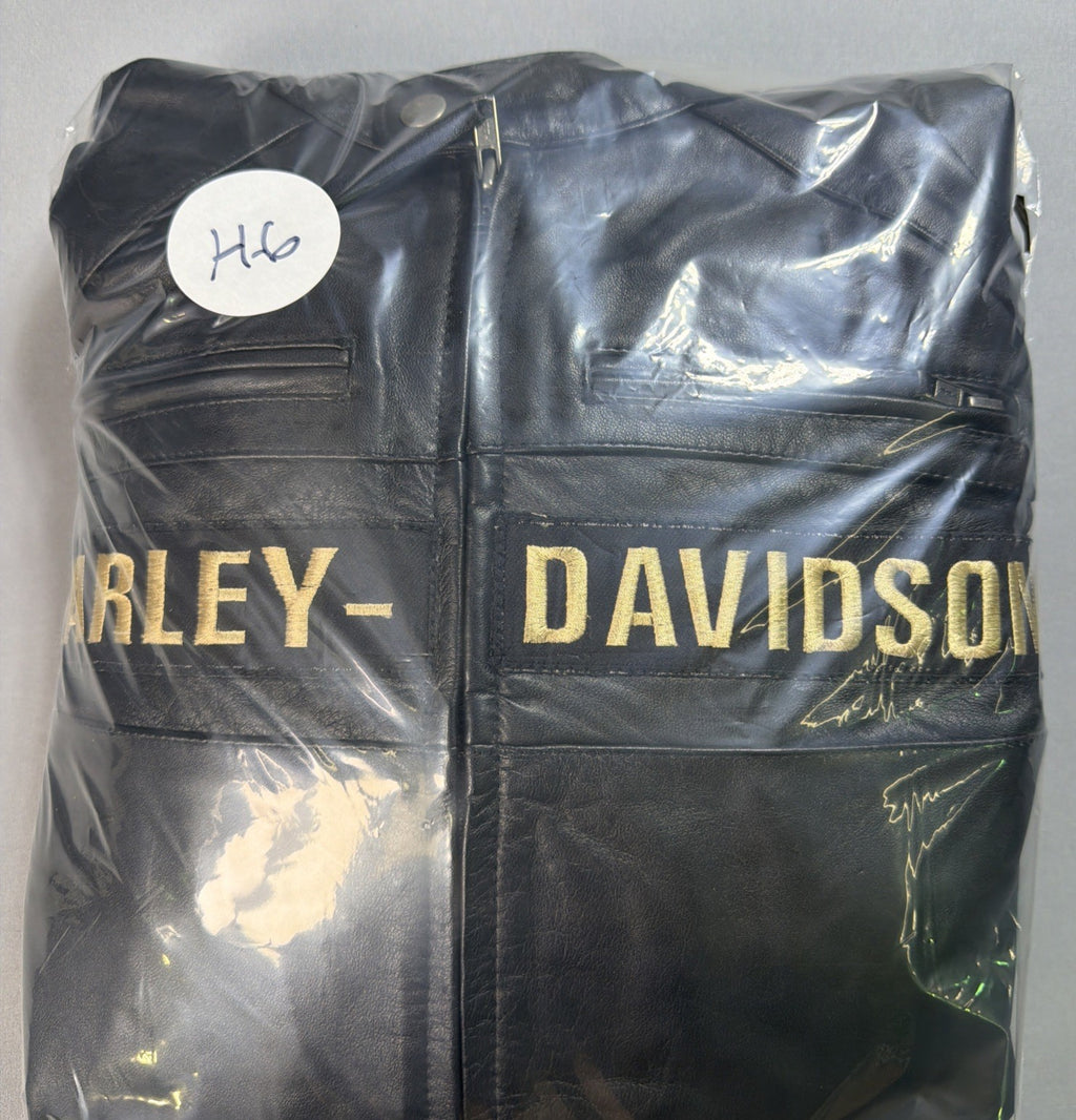Real Leather Harley Davidson Men's XL Embroidered Motorcycle Biker Jacket