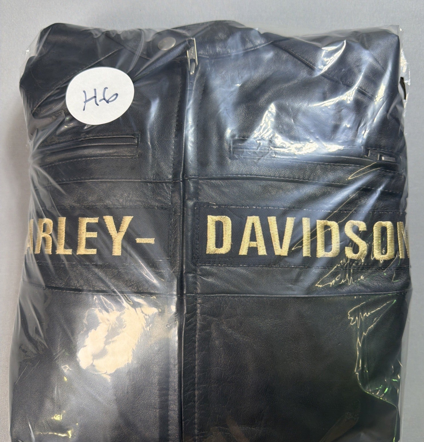 Real Leather Harley Davidson Men's XL Embroidered Motorcycle Biker Jacket
