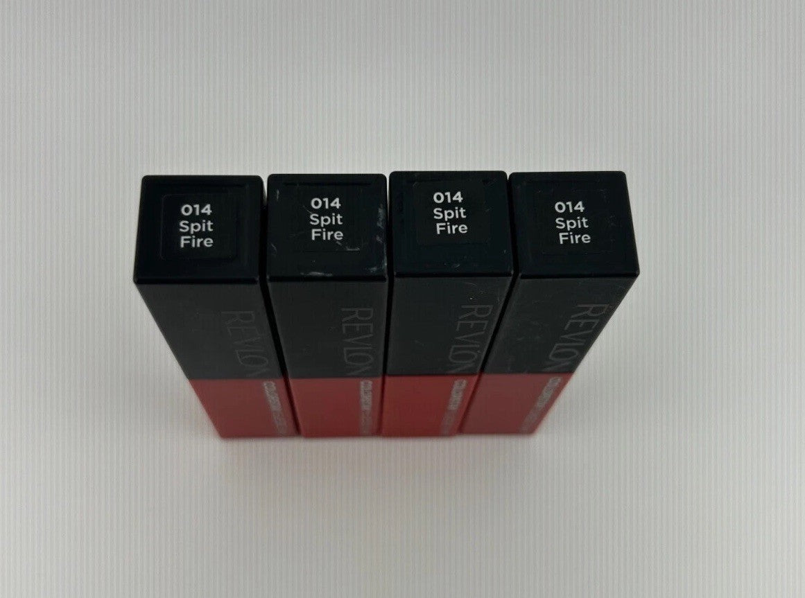 Lot of 4 Revlon ColorStay Suede Ink Lightweight Matte Lipstick #014 Spit Fire
