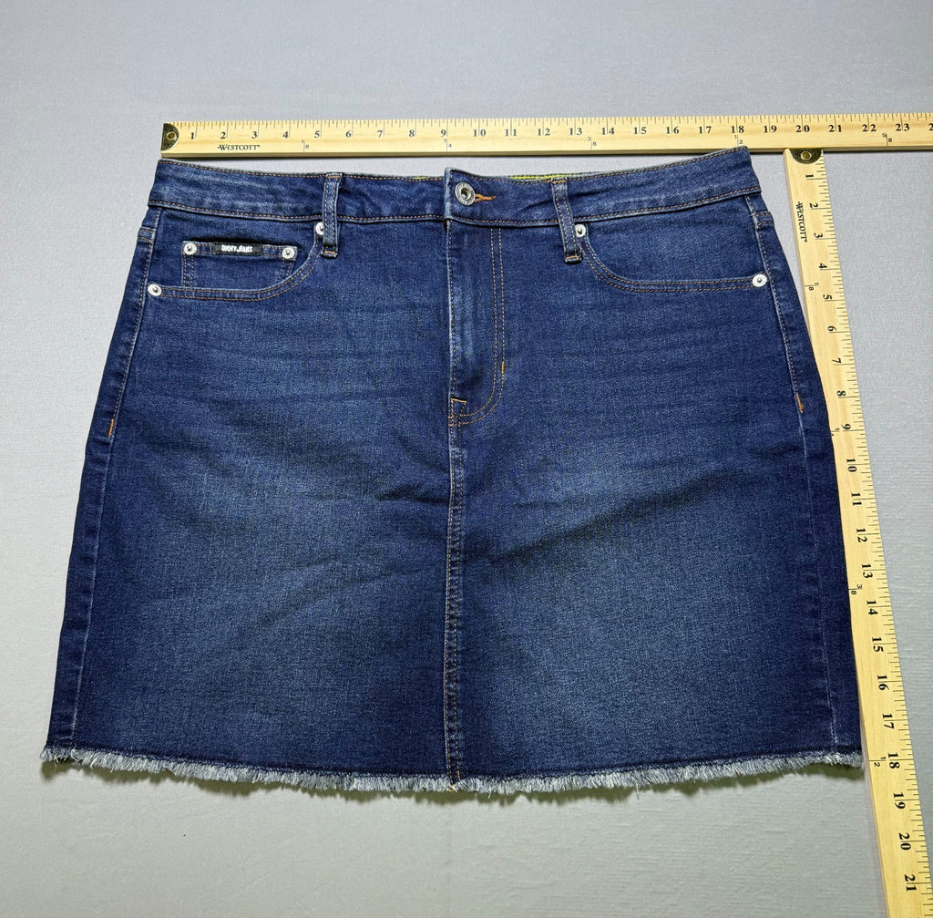 NWT DKNY Jeans Mid-Rise Denim A-Line Skirt Women's 14 Blue Comfort Stretch